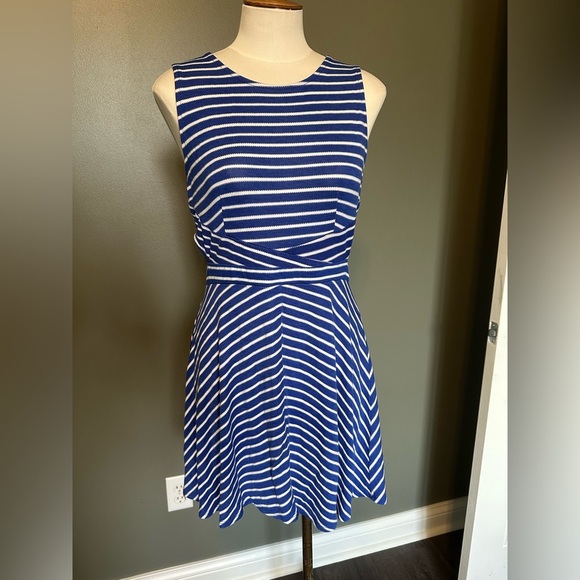 Xhilaration Dresses & Skirts - Striped Blue and White Sleeveless Dress